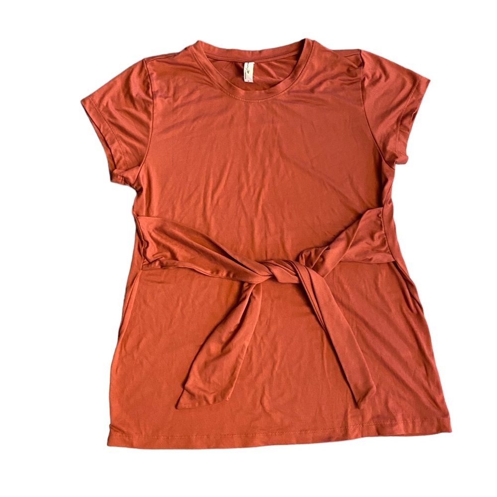 {Mother Bee} Maternity V-neck Faux wrap short Sleeve Top